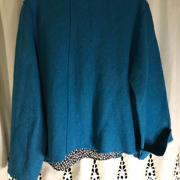 Coldwater Creek Blue Wool Blend  Cardigan Xl - Picture 9 of 15